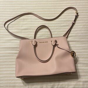 Michael Kors Pink Satchel with Adjustable Strap and Metallic Accents